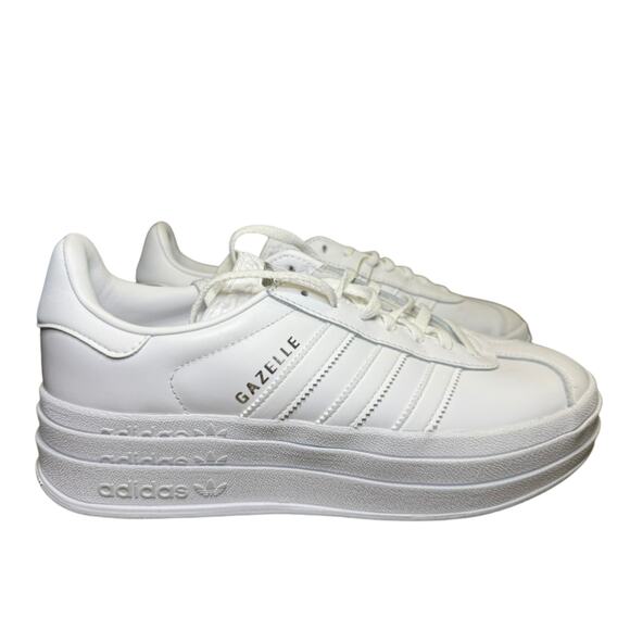 Adidas Gazelle Bold Triple White Platform Sneakers Women’s Size 9 New No Box - Picture 4 of 9